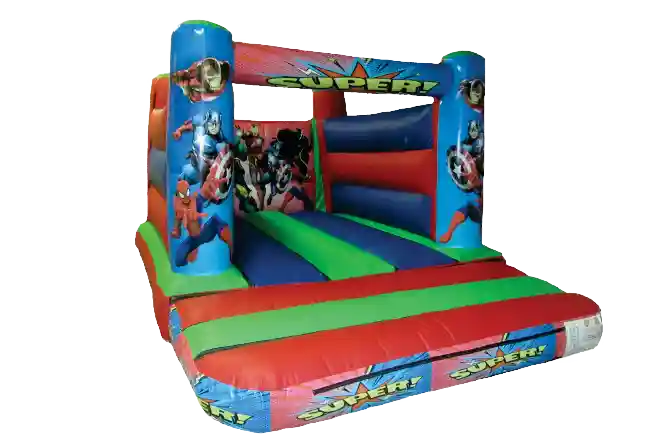 Super hero bouncy castle from J Hills Amusements