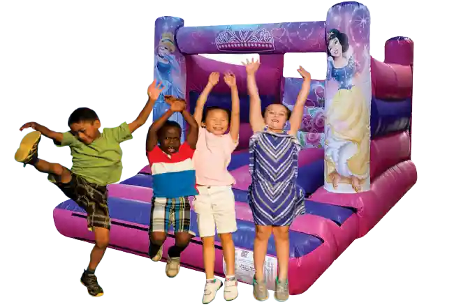 Kids jumping with excitement after being on a bouncy castle
